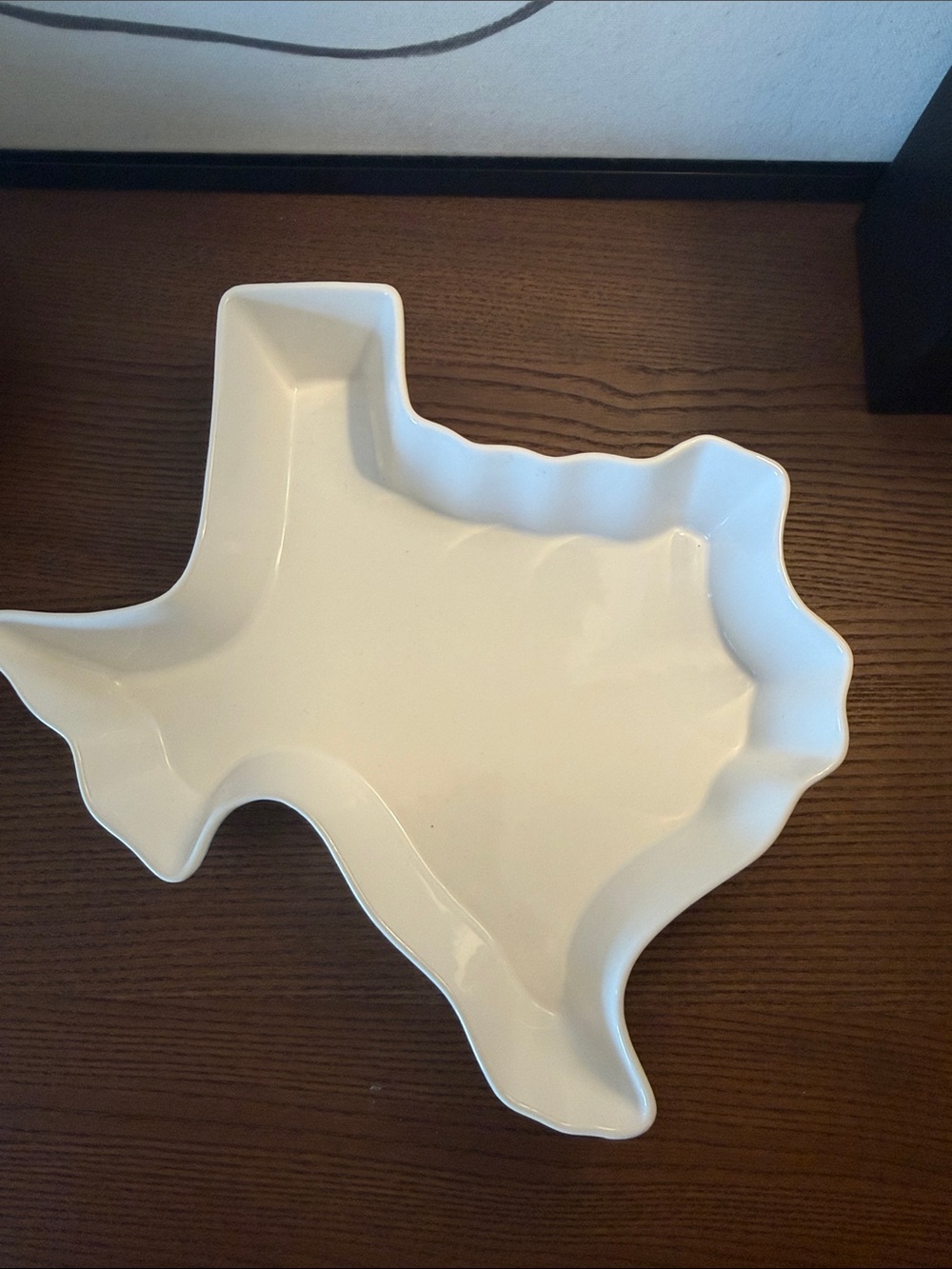 White Texas-Shaped Decorative Ceramic Tray